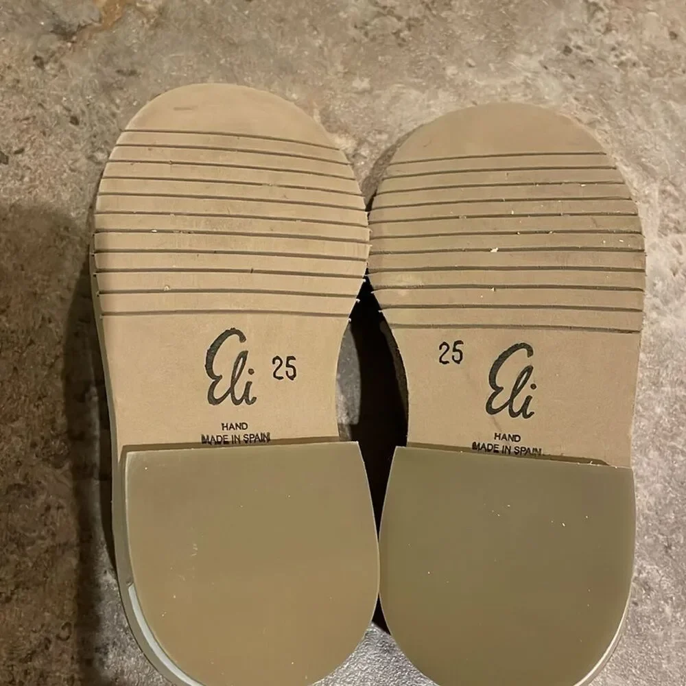 Eli 1957 Beige Suede Linen Derby Oxford Shoes Boys EU 25 US 8 Handmade Spain